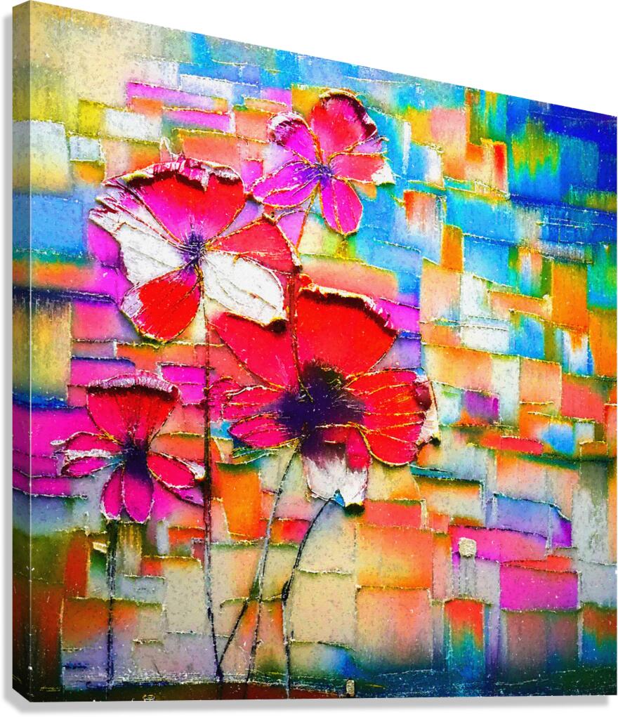 Abstract Poppies Canvas Print