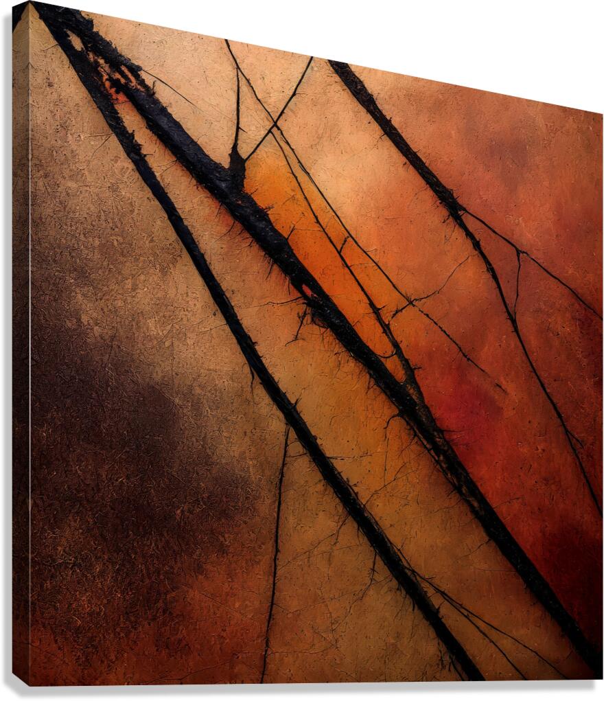 Bare Branches at Sundown Impression sur toile