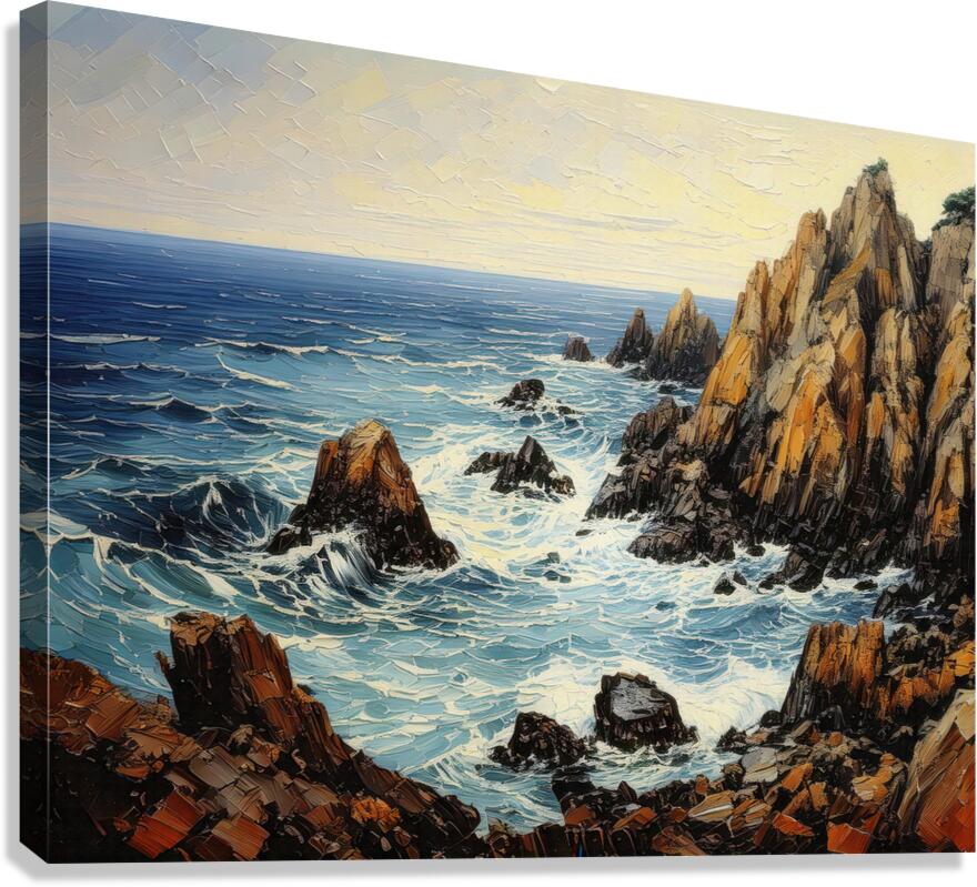 CRAGGY ROCKS ON SHORE Canvas Print