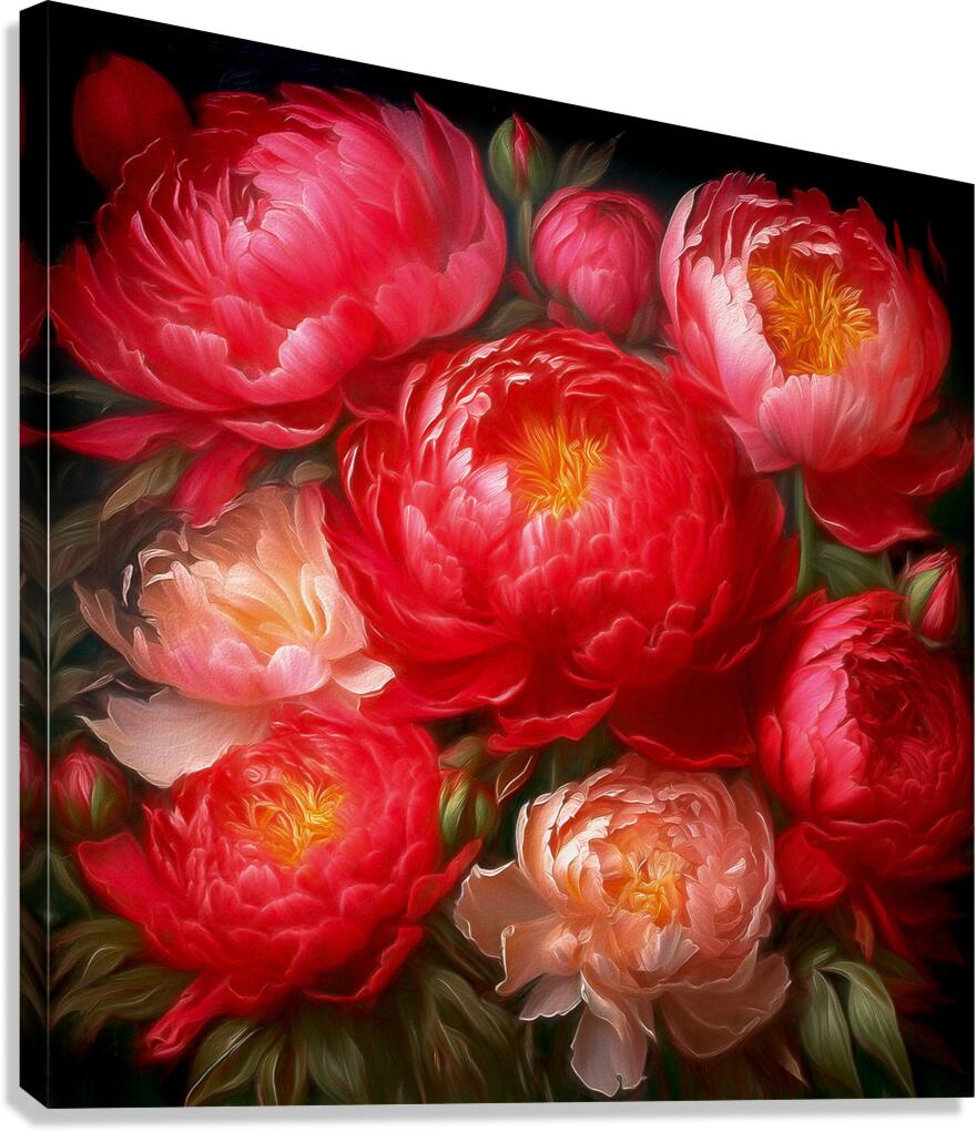 Bouquet of Peonies Canvas Print