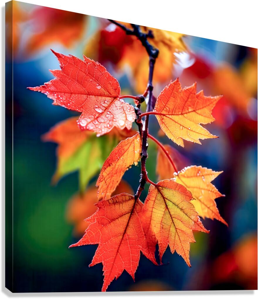 Wet Maple Leaves Canvas Print