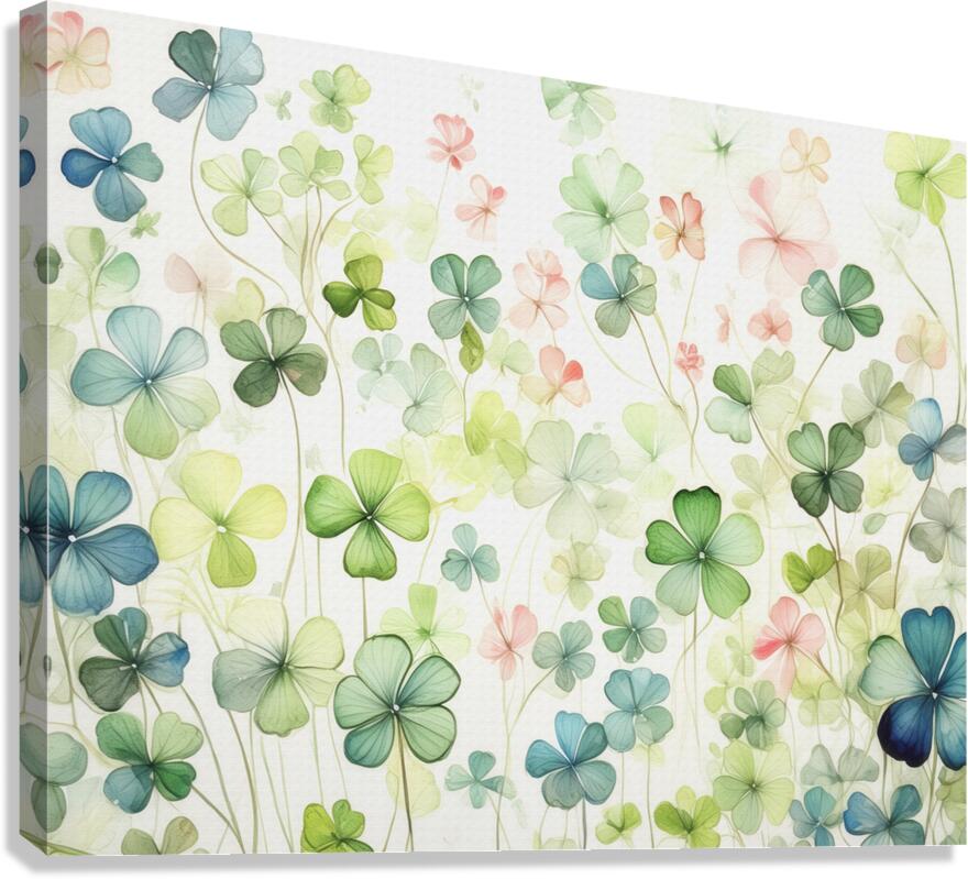 Clover All Over a Focus Wall Canvas Print