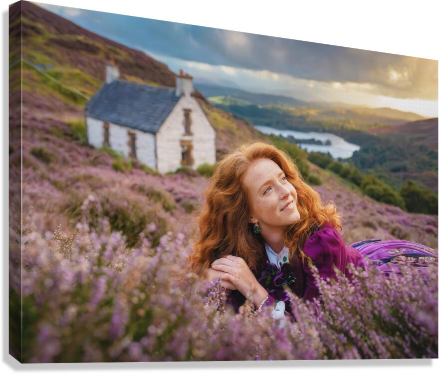 Redheaded Beauty in the Heather Canvas Print