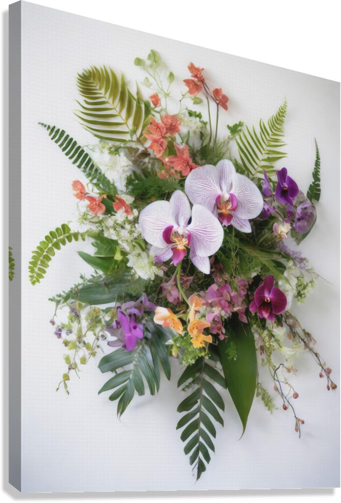 Bouquet of Orchids and Ferns Canvas Print