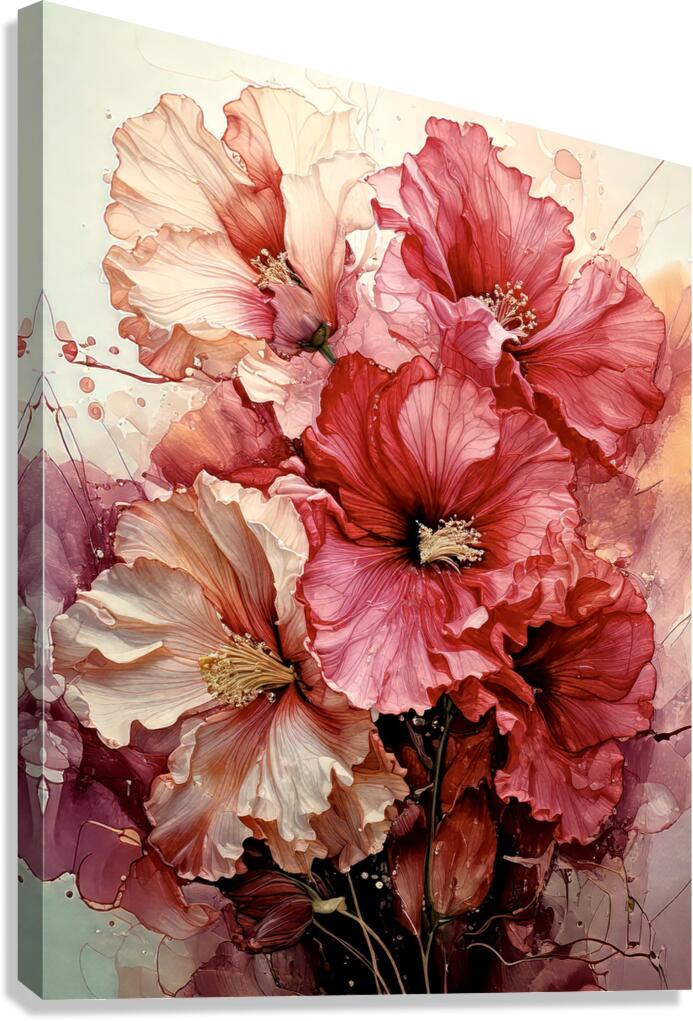 Hollyhocks Canvas Print