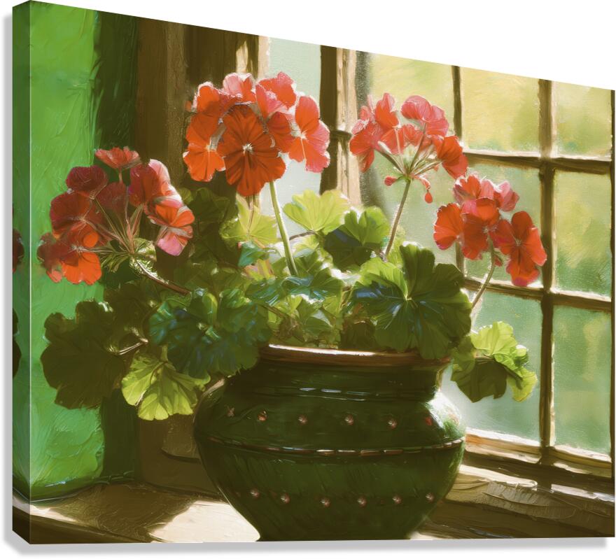 Geranium in My Sunroom Canvas Print