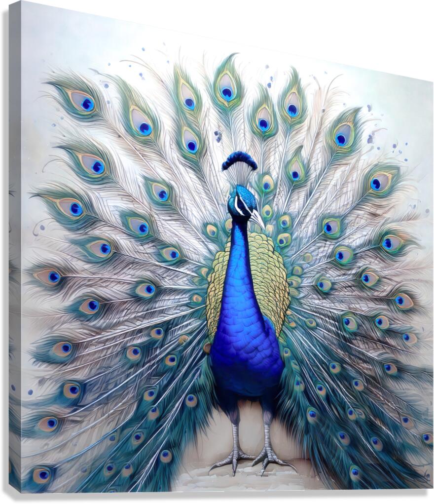 Peacock Showing Off Canvas Print