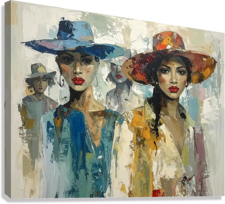 Modelling Hats Canvas Print