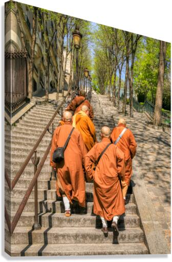 Monks Walking Up to Montmartre Canvas Print