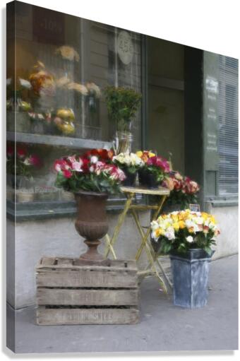 Roses Outside a Parisian Shop Canvas Print