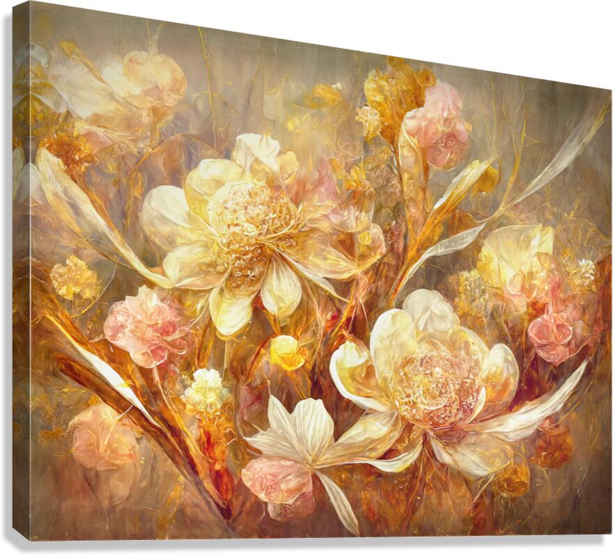 Gentle Flowers in Neutrals Canvas Print