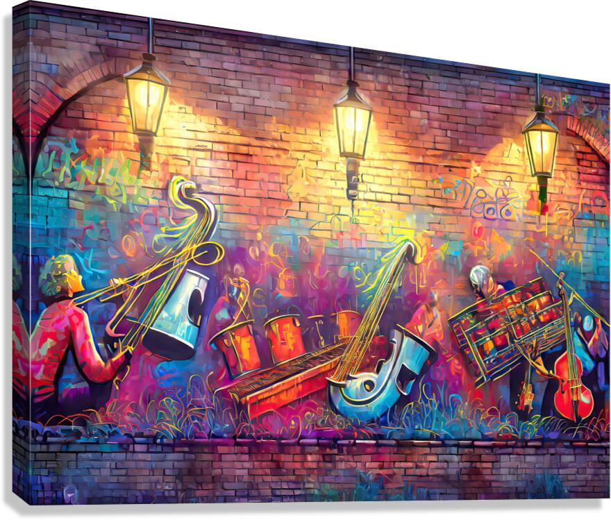 Graffiti Mural Making Music Canvas Print