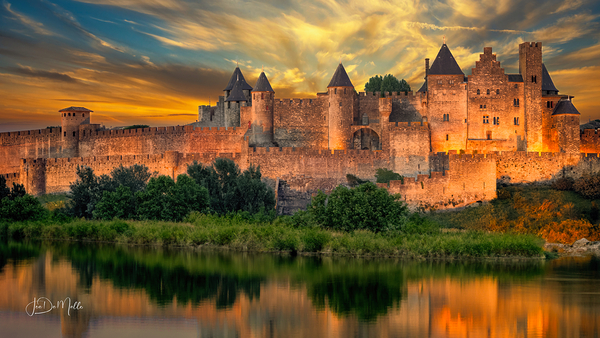 Carcasonne River Reflections by Joe DeMello Photography