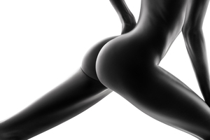 Nude bodyscape on white 01