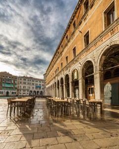Cafe before the crowd in Venice