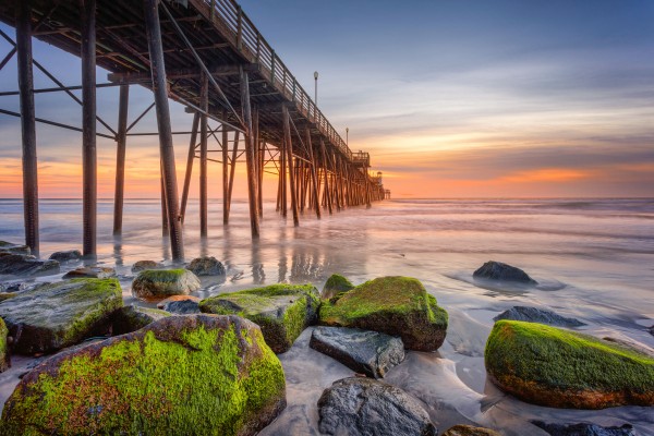 Oceanside pier after sunset Print