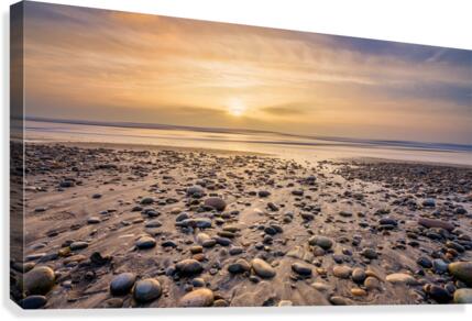 sunset pebbles Canvas Print