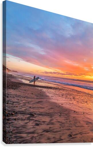 sunset surfer Canvas Print