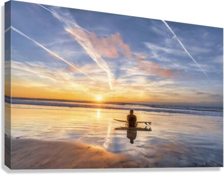 lone surfer Canvas Print