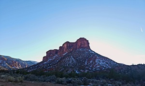Snow-covered Red Rock Plateau 