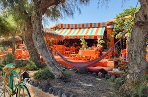 Santorini beachside hammock