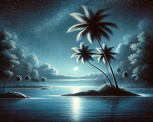 Tropical Island Night 3000x2400