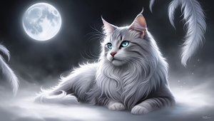 Leonardo Phoenix 09 A serene mystical cat with an