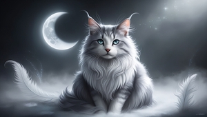 Leonardo Phoenix 09 A serene mystical cat with an