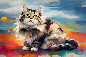 Impressionistic Cat Charm