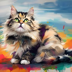 Impressionistic Cat Charm