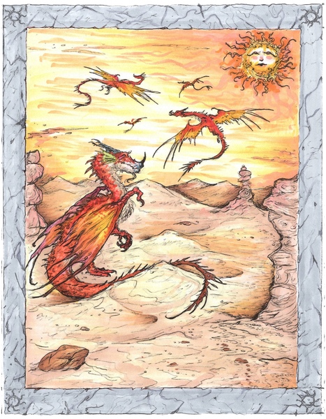 Red Dragons Print