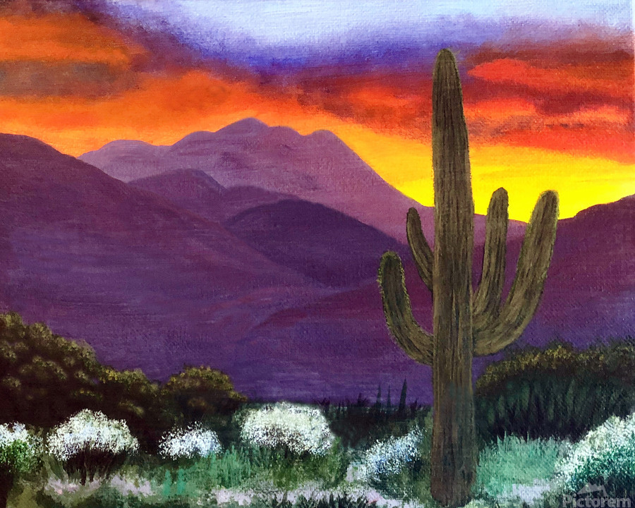 Purple Mountain Sunset by Esperanza Phoenix Wall Art