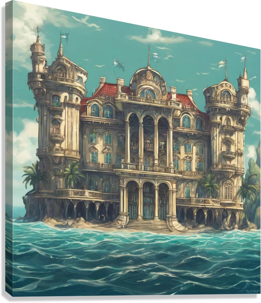 Palace in front of the sea beautiful view Canvas Print