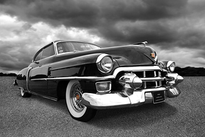 1953 Cadillac Coupe De Ville Black and White