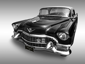 1955 Cadillac Black and White