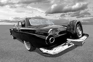 1956 Ford Thunderbird Continental Black and White