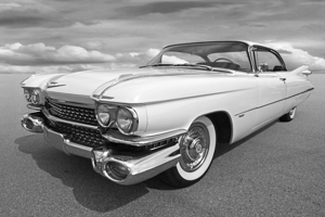 1959 Cadillac in Black and White