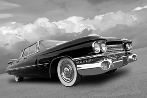 1959 Cadillac Sedan de Ville in Black and White