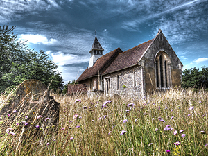 Abandoned Grave In The Churchyard
