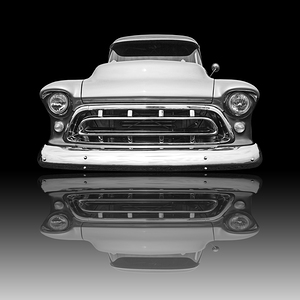 Chevy Truck Reflection On Black