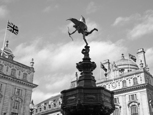 Eros Piccadilly Circus in Black and White