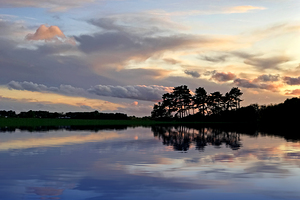 Rural Landscape Peaceful Sunset Reflections