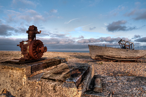 Rusty Winch and Abandoned Boat at Dungeness