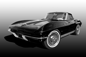 Stingray 1963 Split Window in Black and White