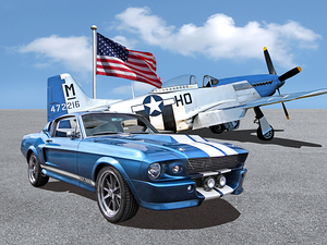 p-51 with 1967 Eleanor Mustang