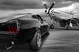 p51 with Black 67 Fastback Mustang