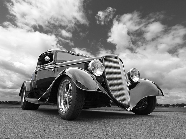 1934 Ford Coupe in Black and White Print