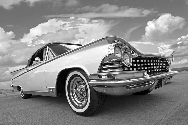 1559 Buick Convertible Black and White Print