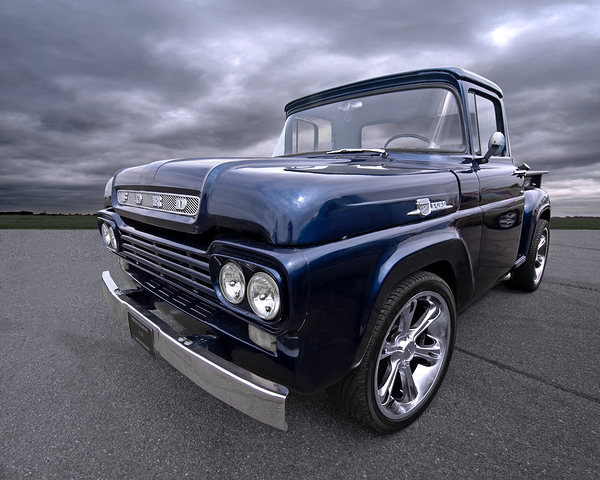 1959 Ford F100 Dark Blue Pickup Print