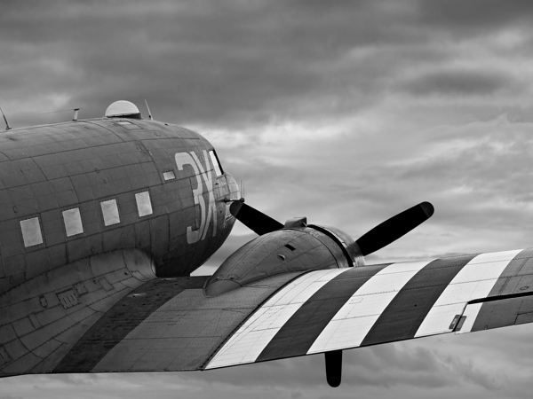 Dakota C-47 Close Up in Mono Print